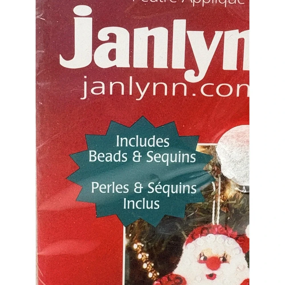 Janlynn Felt Applique Kit Santa's Snowflake Collection Tree Ornaments